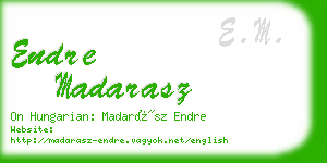 endre madarasz business card